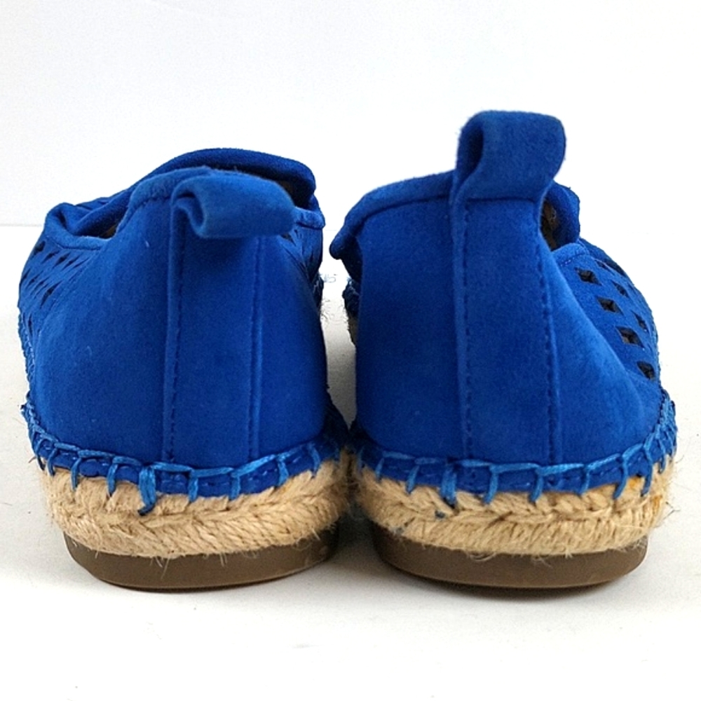 Franco Sarto Blue Suede Laser-Cut Espadrille Flats - Picture 7 of 16